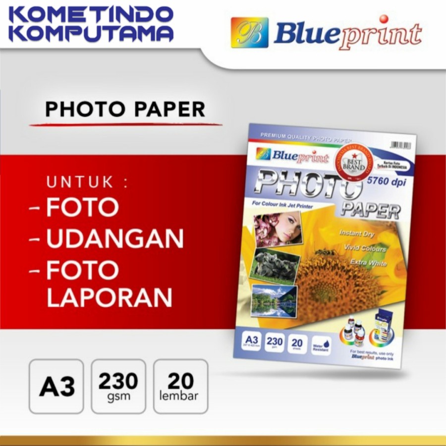 BP-GPA3230 Kertas Foto Paper A3 BLUEPRINT Glossy 230 gsm