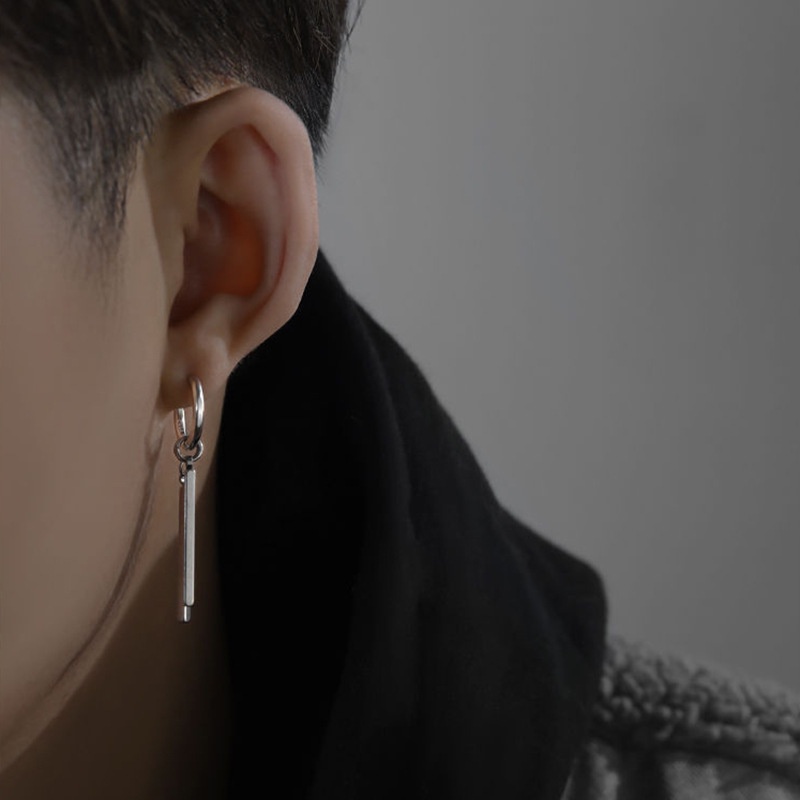 Anting Panjang Bahan Stainless Steel Gaya Hip Hop Untuk Pria Dan Wanita