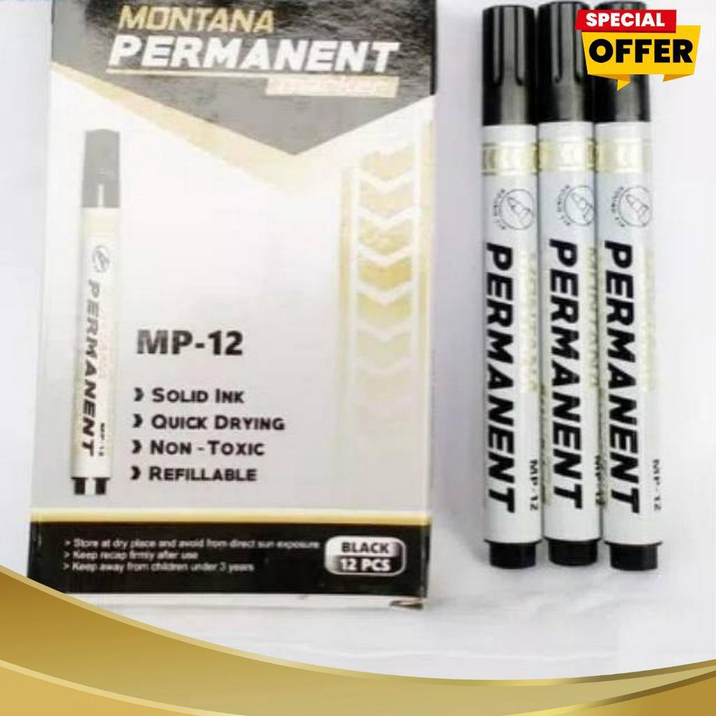 

SPESIAL Spidol permanen Montana MP12 Harga Per Lusin Isi 12 Pcs