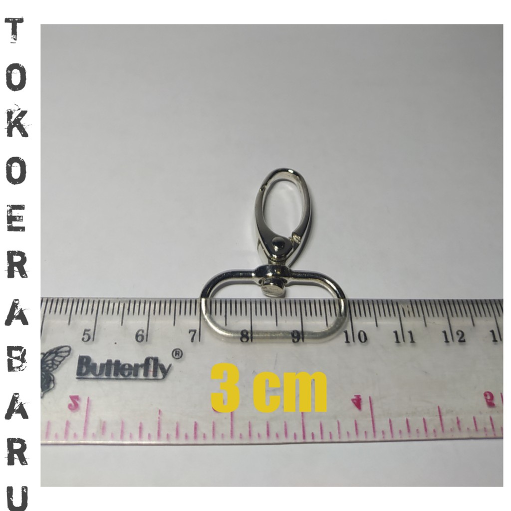 Pengait Kait Cantolan Tas 3 cm Silver Nikel Premium Quality (Perbiji)