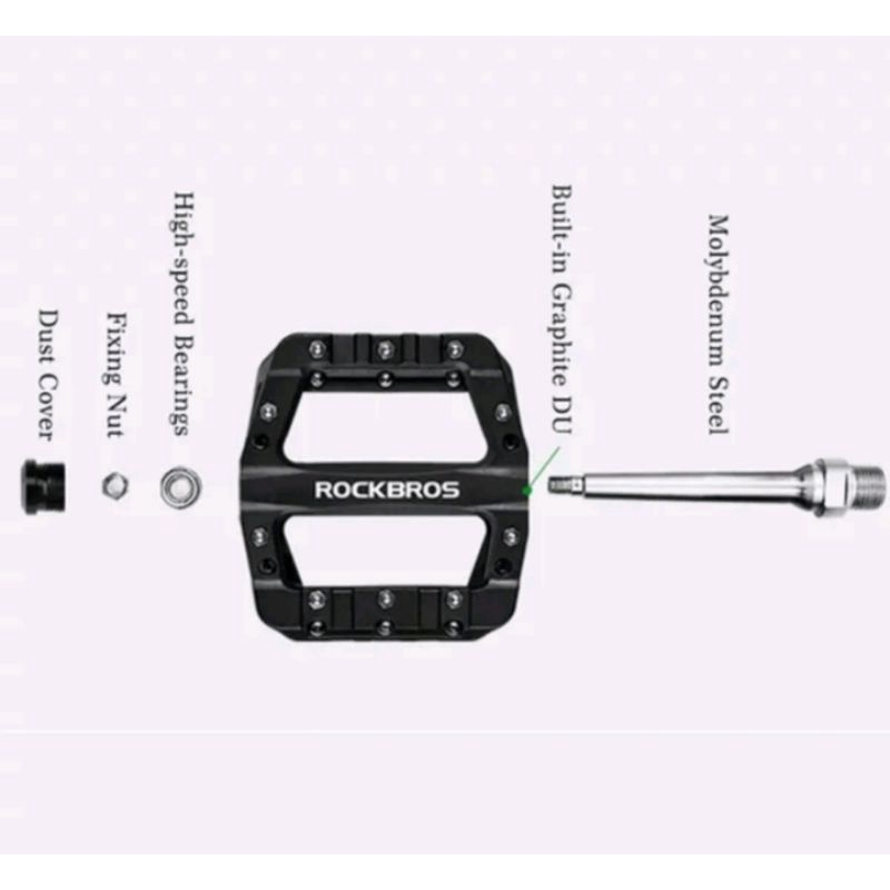 Rockbros 12C Pedal Bearing Nylon Pedal Sepeda Hitam