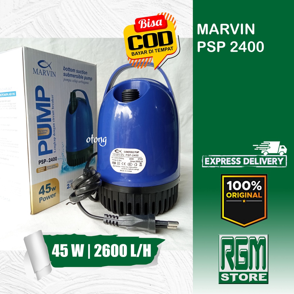 MARVIN PSP2400 psp 2400 pompa celup aquarium kolam ikan hidroponik