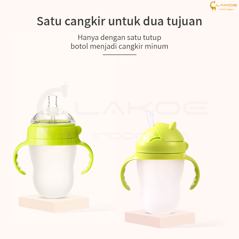 LAKOE Aksesoris botol silikon PIKO BELLO / tutup minum air dengan jerami