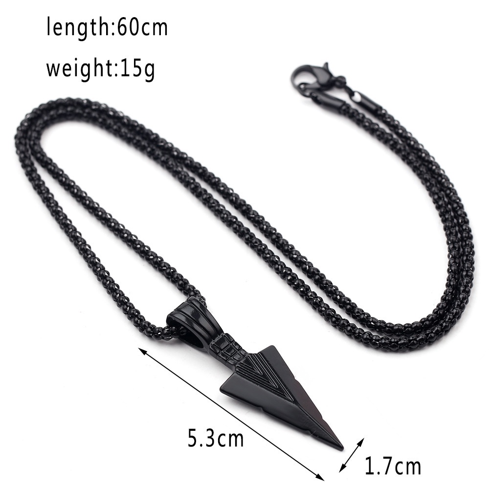 Kalung Rantai Choker Dengan Liontin Bentuk Kepala Panah Untuk Pria