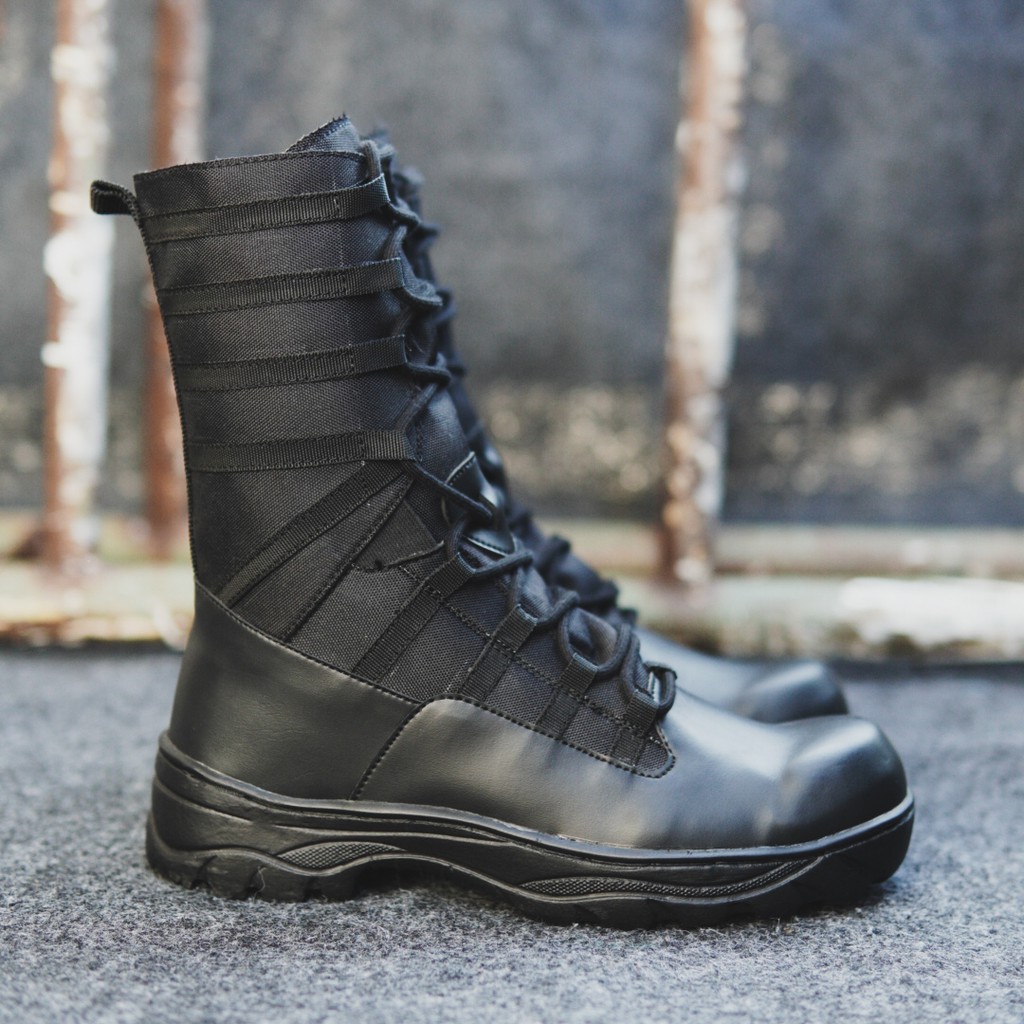 Sepatu Safety Boots Pria Black Force Owl/ Sepatu Kerja Lapangan Ujung Besi /Security/Work pdl