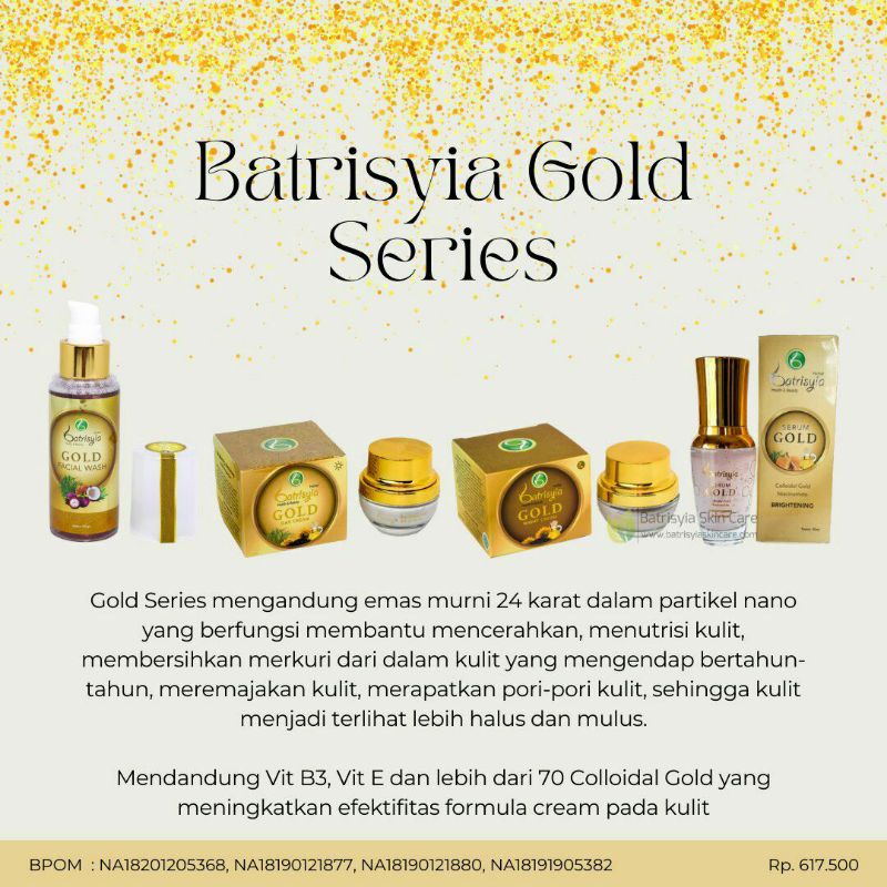 BATRISYIA GOLD SERIES / PAKET GOLD / SKINCARE EMAS 24K
