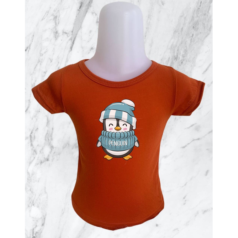 Baju Anak Laki Laki Perempuan Penguin / Baju Distro Anak Unisex Usia 1 - 6 Tahun | baju anak perempuan laki laki / kaos anak cewek cowok Cute Penguin