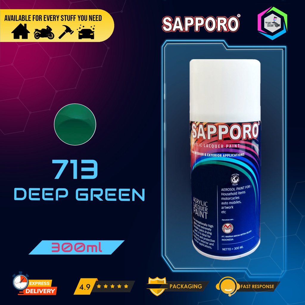 Cat Semprot SAPPORO Paint - 713 Deep Green Helm/Motor/Gundam/Body