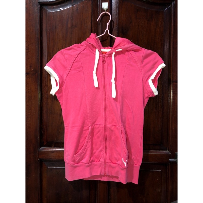 Preloved Puma Jacket Pink Lengan Pendek M