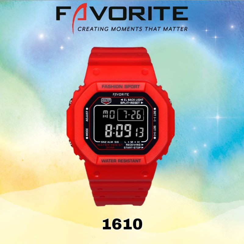 Jam Tangan Wanita Digital Favorite Original 1610 Tahan Air