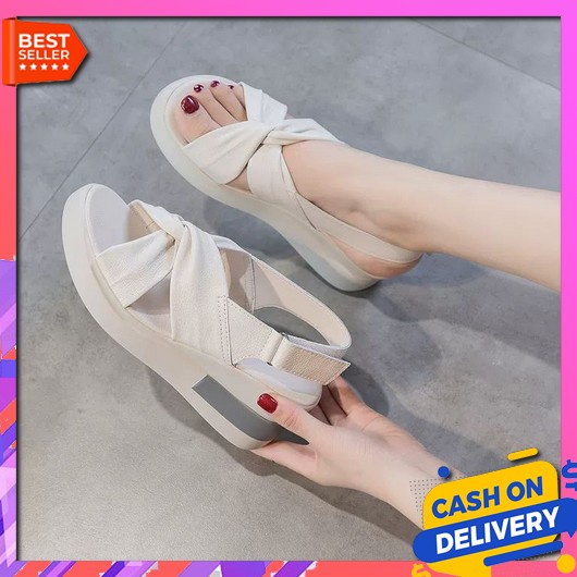 Wedges Sepatu Sandal Sandal Kondangan Terbaru 222 Ibu-Ibu Casual Sada Demol_Shoes-Sandal Wanita K