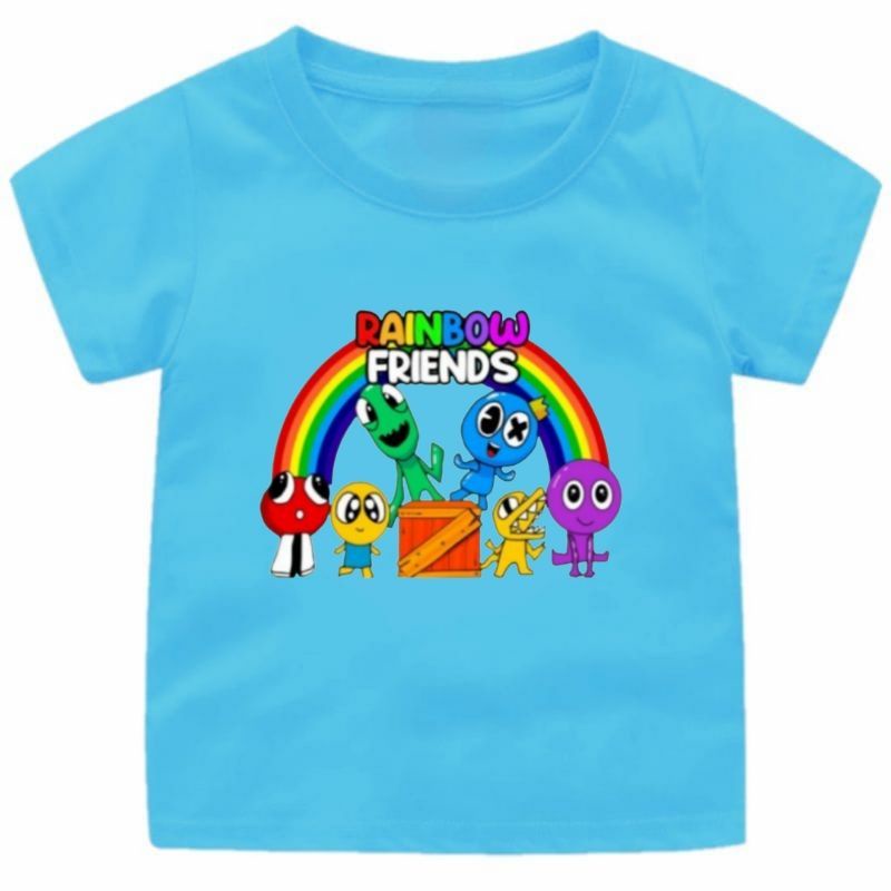 BAJU KAOS ANAK  CEWEK RAINBOW FRIEND(2)1-12TAHUN UKURAN S.M.L.XL.XXL.3XL