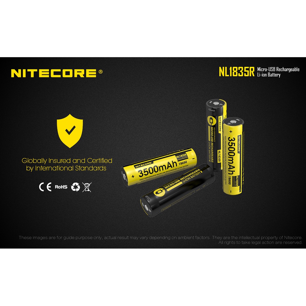 TERLARIS NITECORE Baterai  NI26650A 4200mAh 40A 3.7V, Batre type 18650 Micro USB Rechargeable Li-ion Battery 3500mAh - 3400mAh 3.7V, 2300mAh -  BATERAI TYPE 14500 Baterai Li-ion 850mAh 3.7V