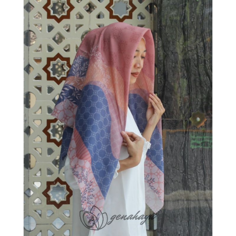 Jilbab Voal Motif Superfine / jilbab segi empat premium motif by Genahayu-1