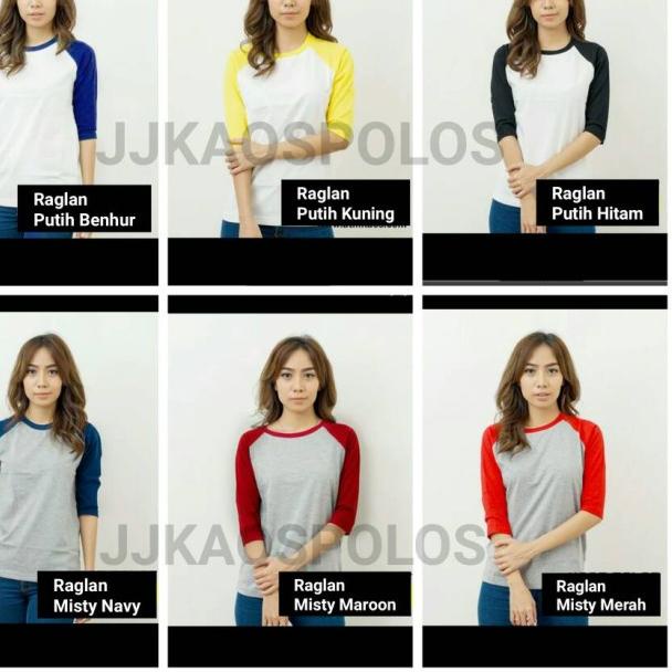 ♨ Size XS-Kaos Polos Raglan Cotton Combed 20s ⅍