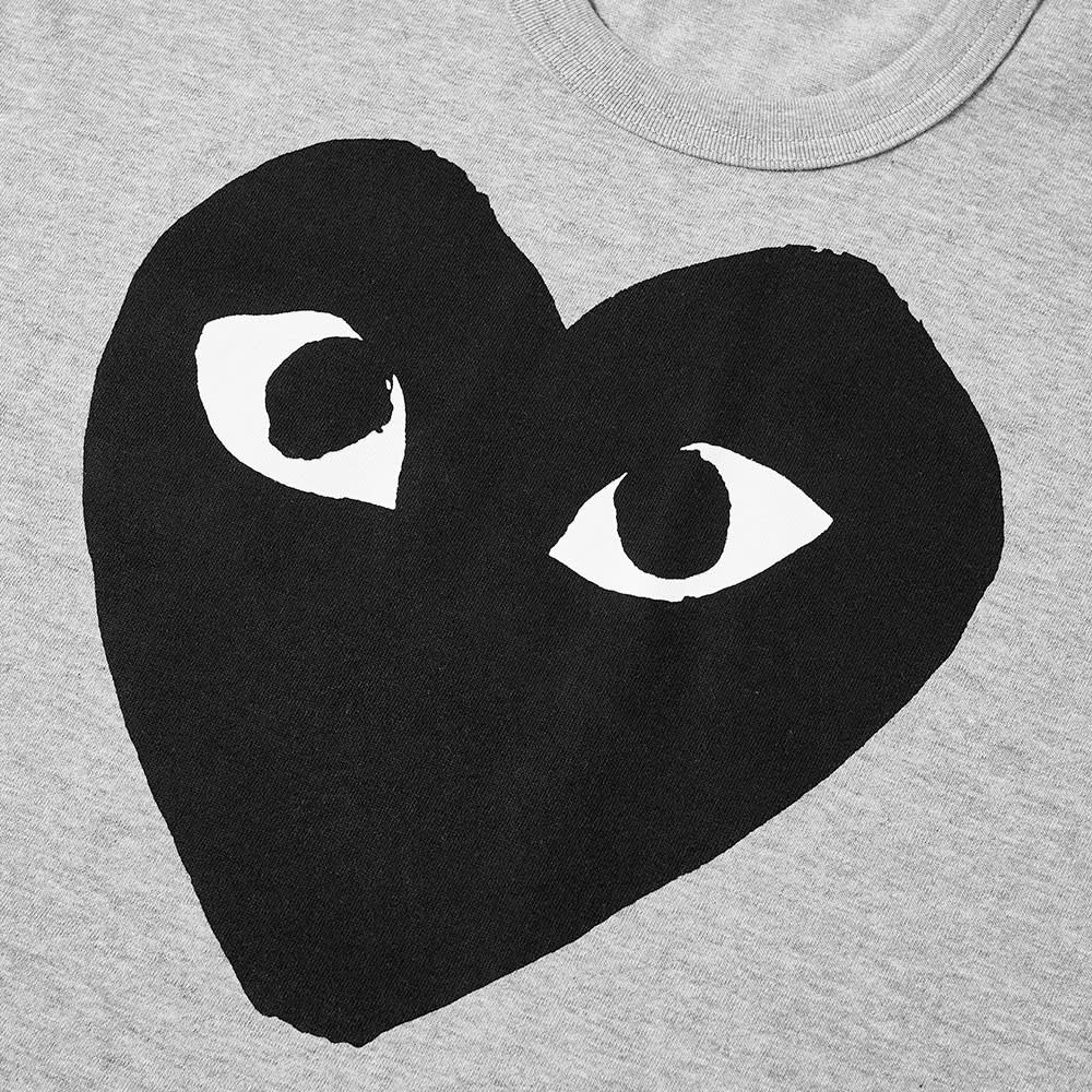 CDG Men Big Black Heart Tee Grey 100% Authentic