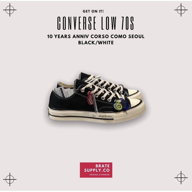 Converse Low 70s 10 Years Anniversary Corso Como Seoul Black/White