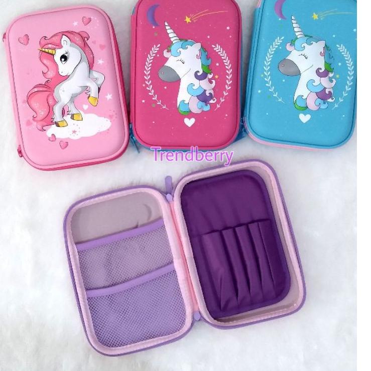 

Ready 9ECPL Tempat pensil unicorn kotak pensil pensil case hardtop 3D unicorn lucu 85