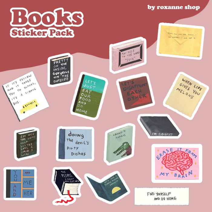 

AESTHETIC STICKER UNTUK HP / STICKER LAPTOP / STIKER JURNAL / STIKER DECO (Code: Books Pack)