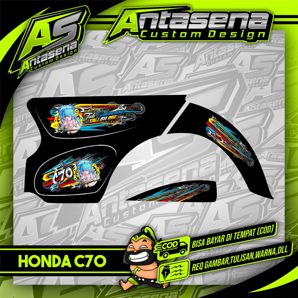 Striping C70 Racing Herex Stiker Motor Variasi Honda C70/Ulung/Olong Sticker Decal Custom 9