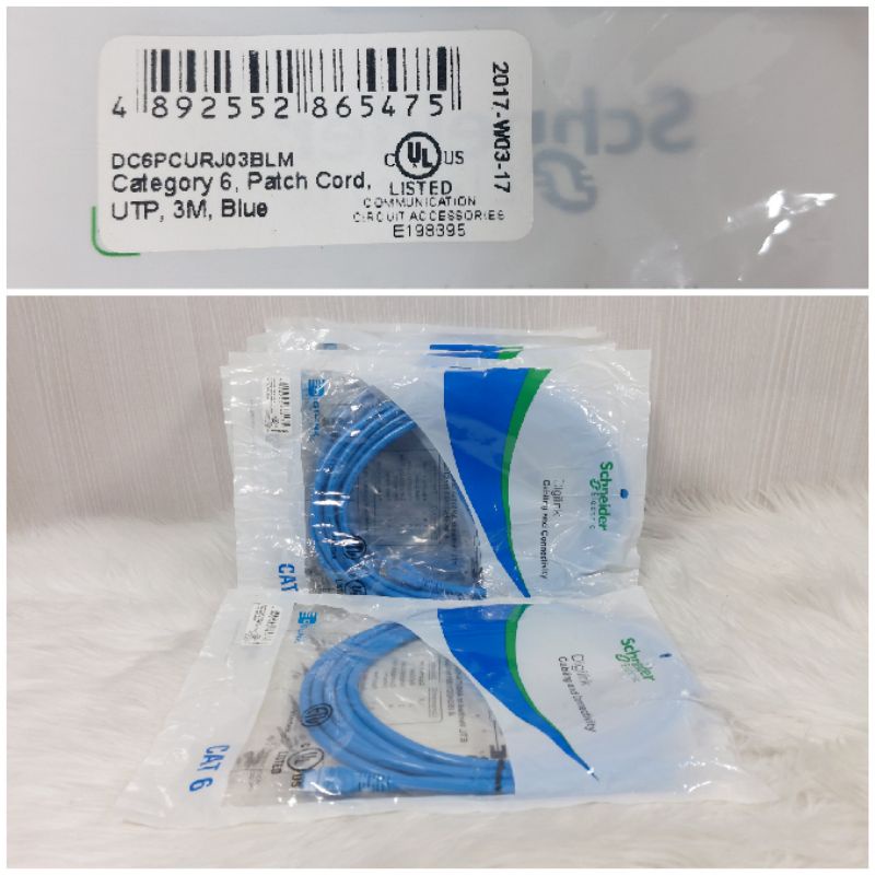 Kabel Lan Digilink Schneider Electric UTP Patch Cord Cat6 3Meter Biru