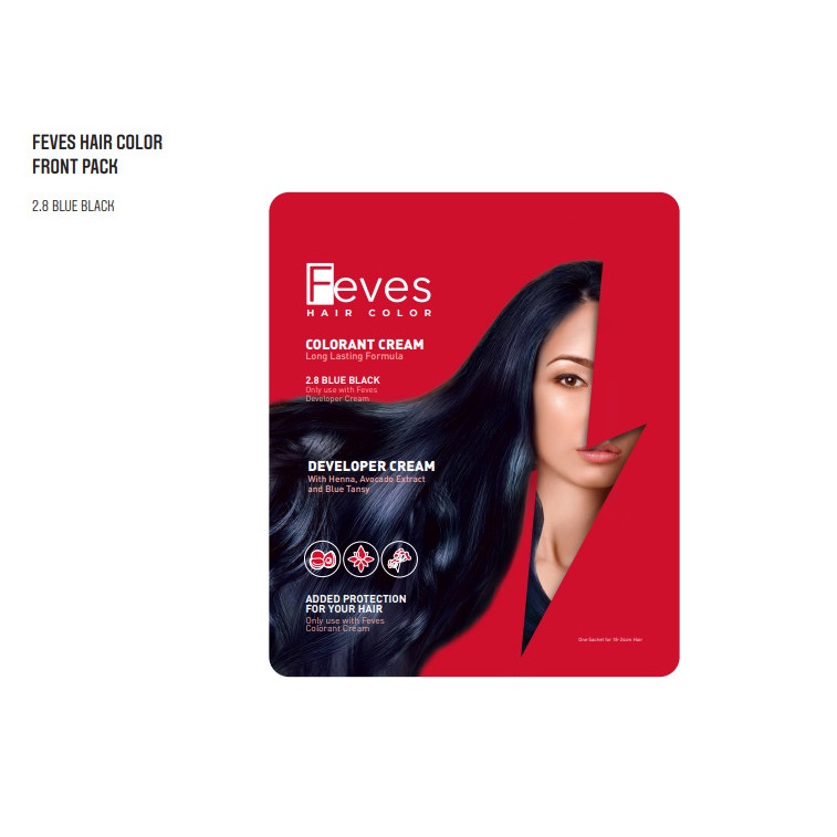 ✿ MADAME ✿ FEVES HAIR COLOR COLORANT CREAM 30ML - PEWARNA RAMBUT SACHET BPOM