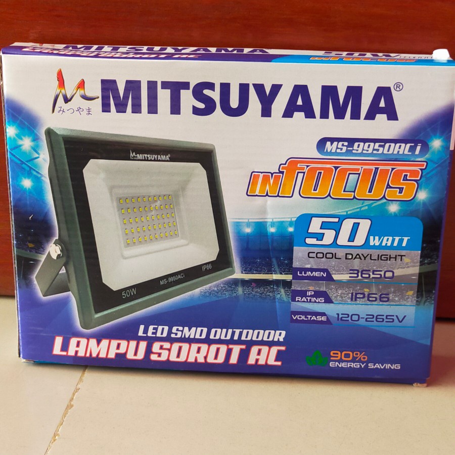 Barangunik2021-Lampu sorot LED AC 50 Watt Mitsuyama MS-9950AC inFocus Colok Listrik