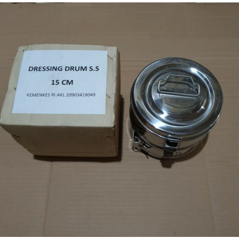 Tromol Kasa Steril 15 cm Dressing Drum