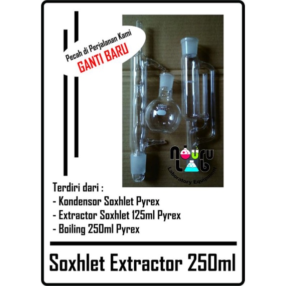 Soxhlet Extractor 250ml Merk Pyrex