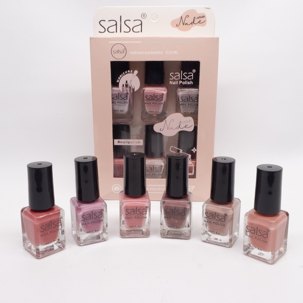 Salsa Nail Polish (Ecer) Nude Series 01  Nude 02 Matte Set A Glossy Set B Cat kuku (KIM)