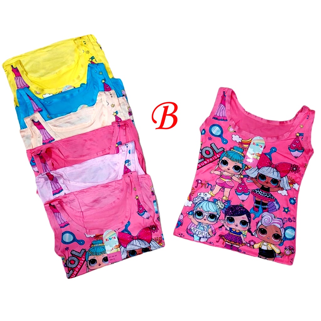 Tanktop singlet anak motif LL size M,L,XL