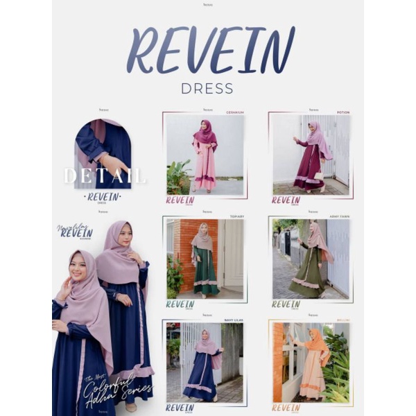REVEIN DRESS BY SHIERAKI BAHAN MEZZALUNA HQ SUPER ADEM STRETCH SERATNYA BIKIN NYAMAN DIPAKE SEHARIAN