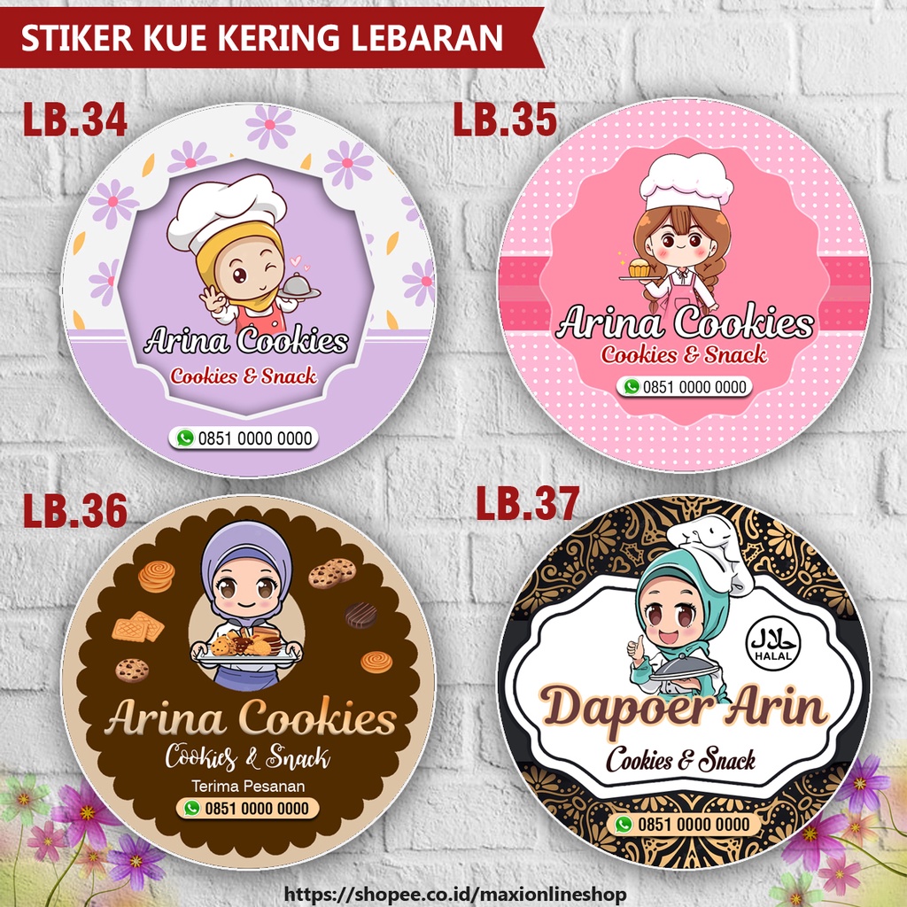 

Stiker Kue Lebaran Stiker Kue Kering Stiker Kue Label Toples Bentuk Bulat Isi 100 Pcs Cutom Nama