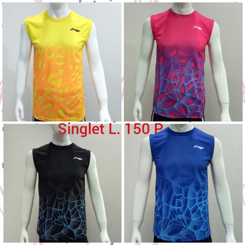 Jual Singlet Badminton Kaos Singlet Bulutangkis Dewasa Print Dri Fit