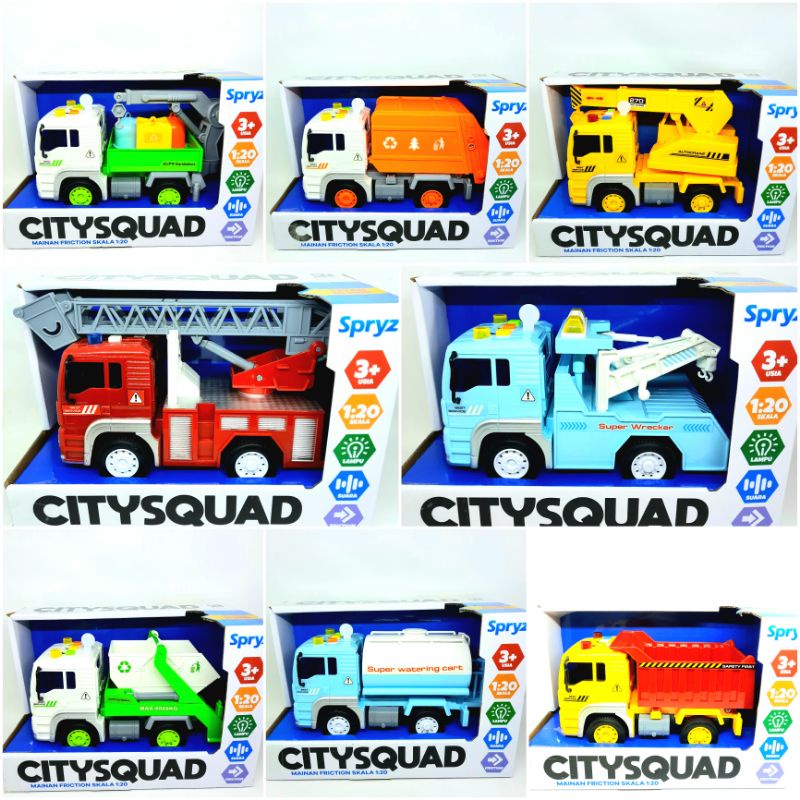 Mainan Mobil-mobilan CRUZER CITY SQUAD bisa nyala bunyi ORIGINAL kado hadiah anak City Action