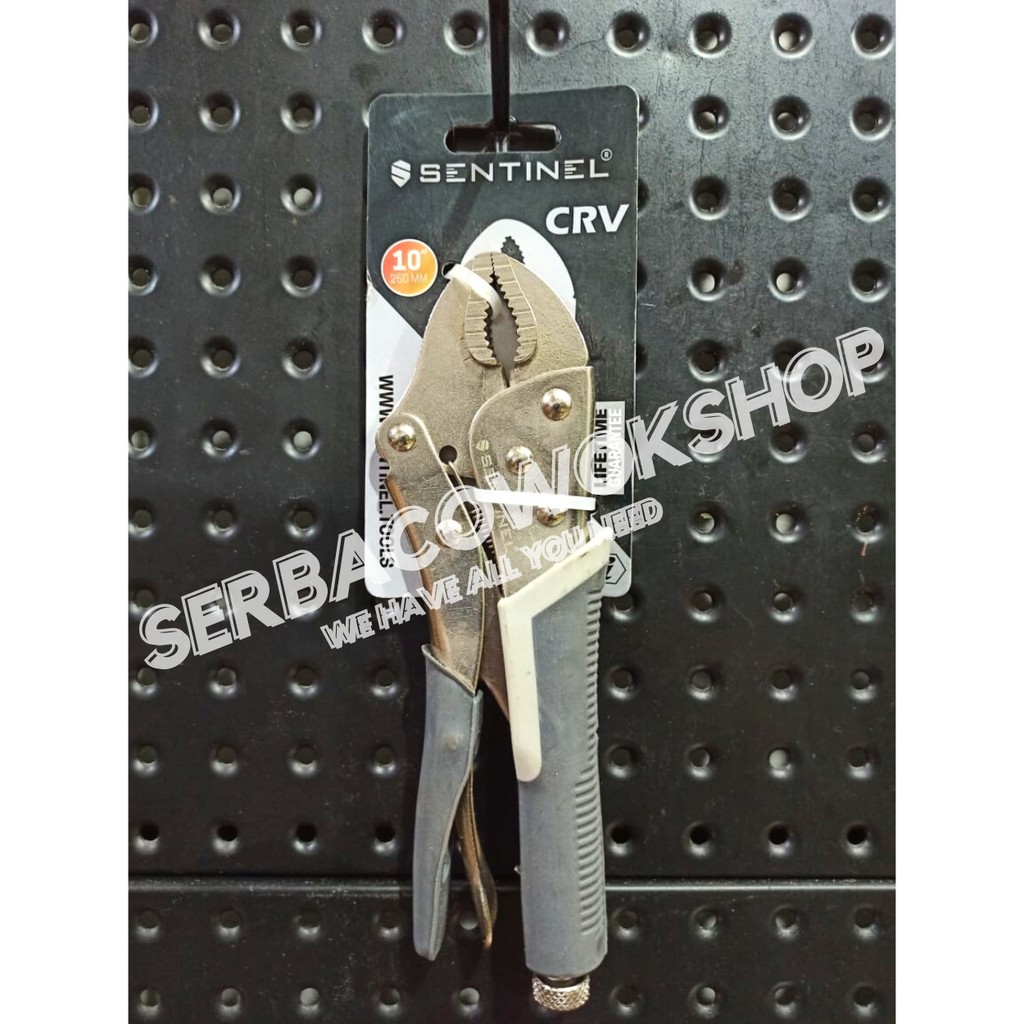 Sentinel Tang Buaya Gagang Karet Bengkok Curve - Round 10 Inch Locking Pliers Termurah Berkualitas