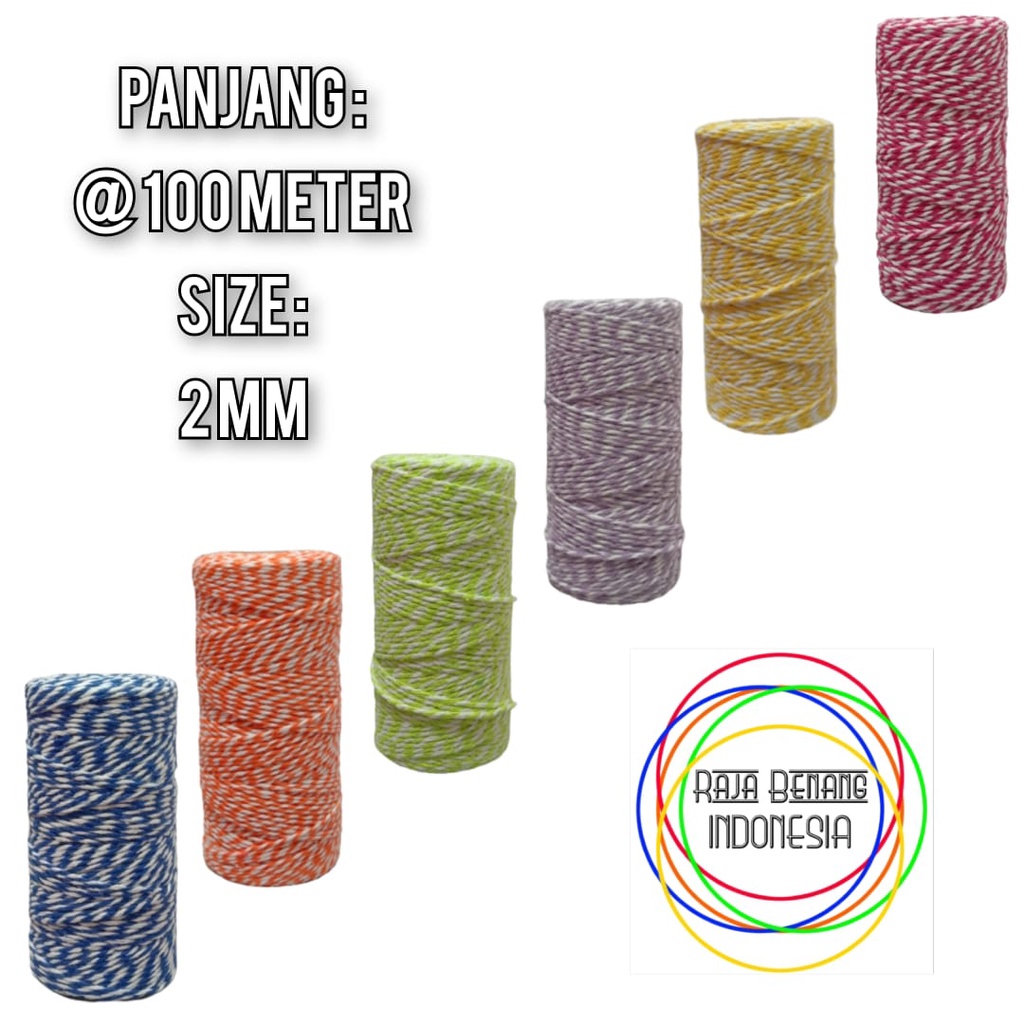 

Tali kado / Tali Craft / Twine Rope / Tali hangtag / Tali Rami / Bakers Twine @ 100 M