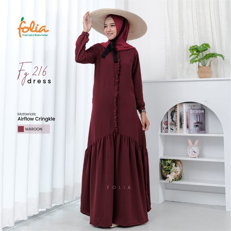 Set gamis folia ori syar'i syari model terbaru untuk lebaran 2022, warna hijab sangat menarik, bahan