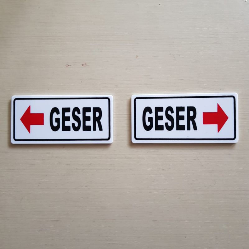 Sepasang Bahan akrilik tulisan geser di pintu Tulisan pintu kantor geser kanan dan kiri sepasang