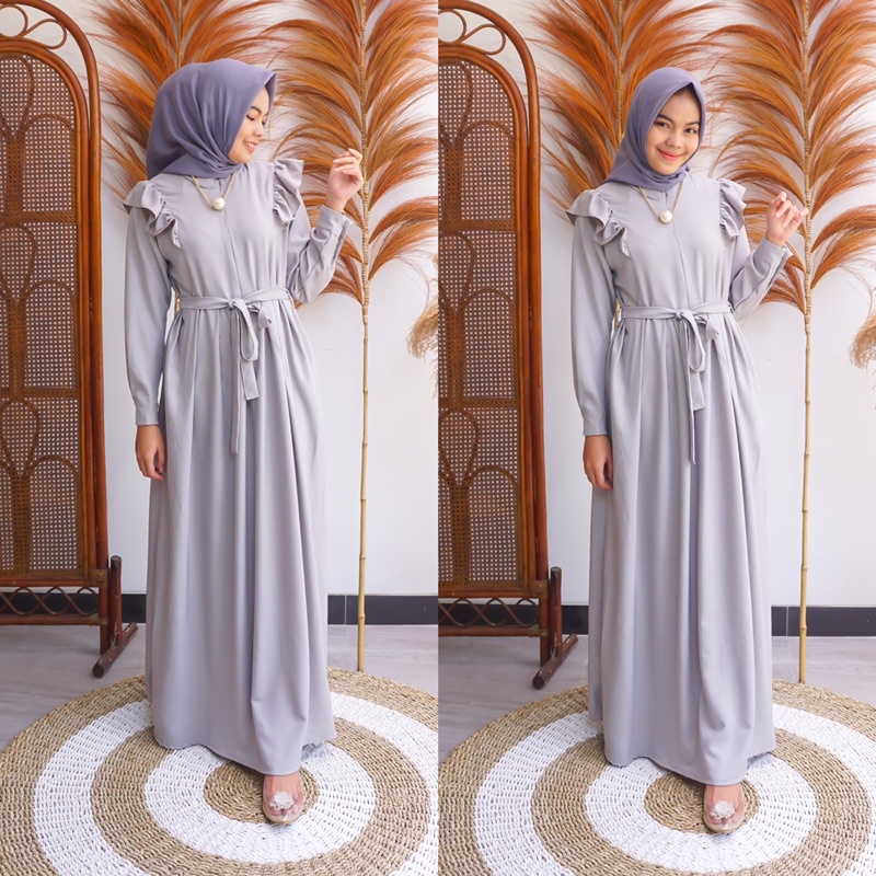 HAIFA DRESS PAKAIAN GAMIS MUSLIM WANITA SIZE M L XL BUSUI DAN WUDHU FRIENDLY KEKINIAN TERBARU BAHAN SHAKILA PREMIUM MURAH BERKUALITAS ZENIC_ID COD