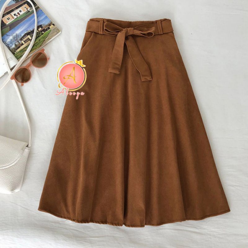 ALEEYA Rok Suede Pita 7/8 / Dara Midi Skirt Suede (2515)