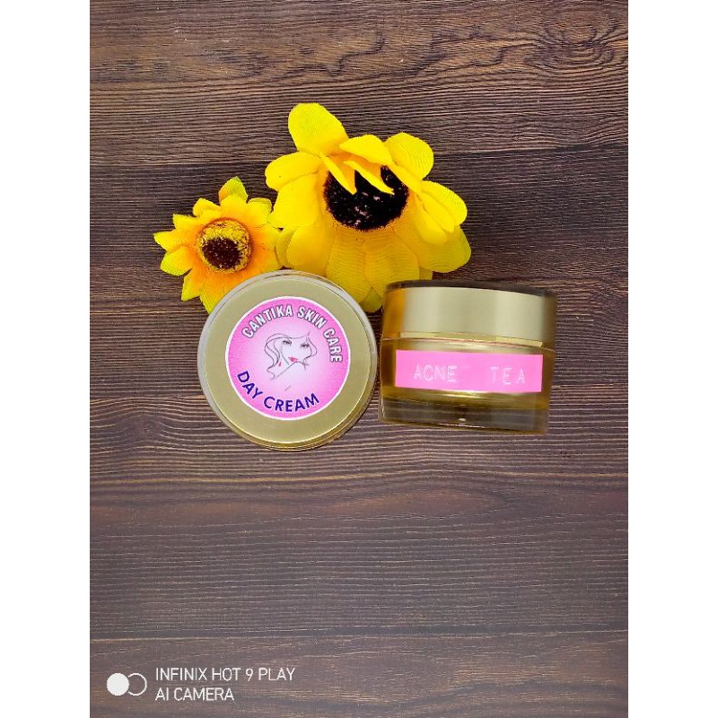 Cream Jerawat Batu Parah Meradang Cantika Skincare Acne Tea Day & Night Cream Glowing