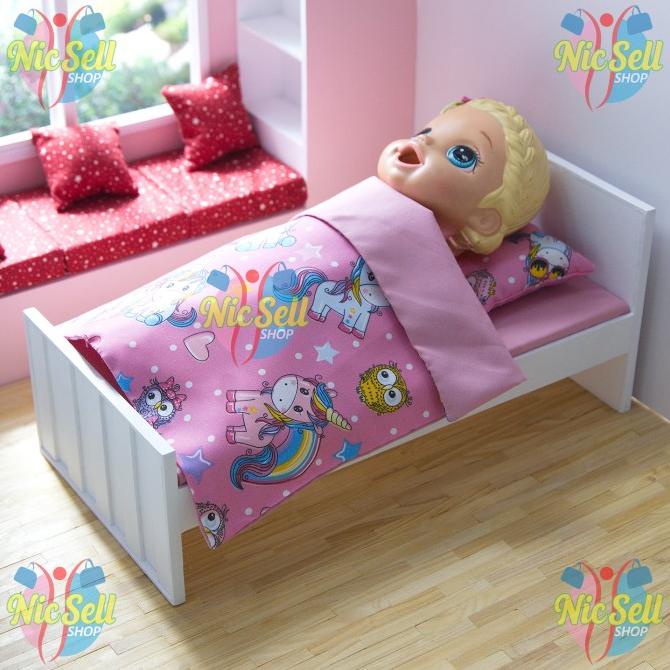 Baby Alive Single Bed - Tempat tidur ranjang kasur boneka maks. 34cm