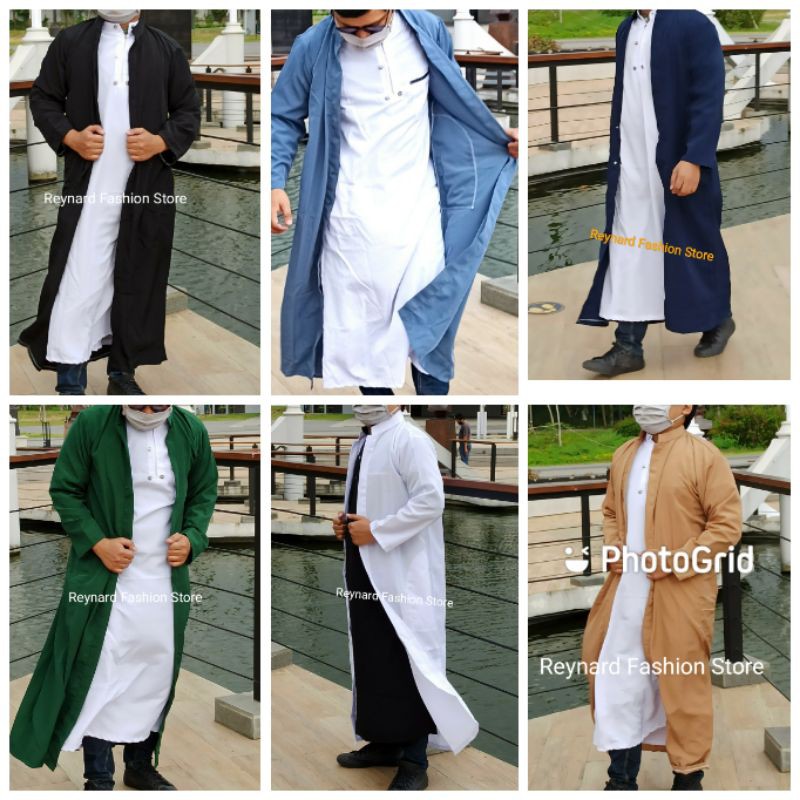 Jubah gamis tob arab luaran Remaja Pria Dewasa gamis belah luar  yaman jubah habib ori  jubah muslim