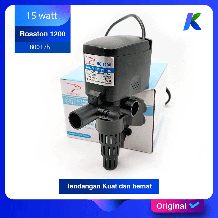 Rosston 1200 Pompa Air Celup Aquarium Kolam Hemat listrik