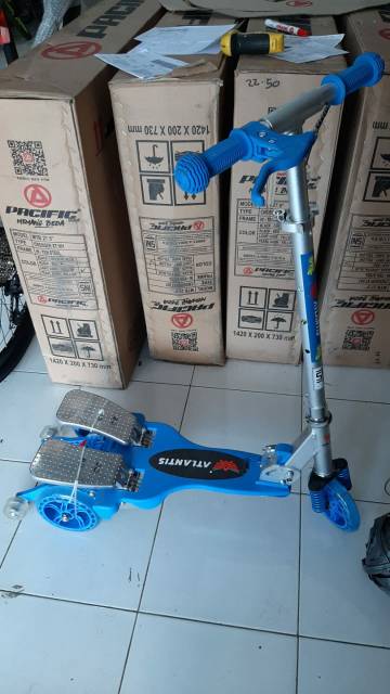 OTOPED SKUTER LIPAT ATLANTIS HUIJIN DOUBLE INJAK/PEDAL GANDA ALLOY MUSIK