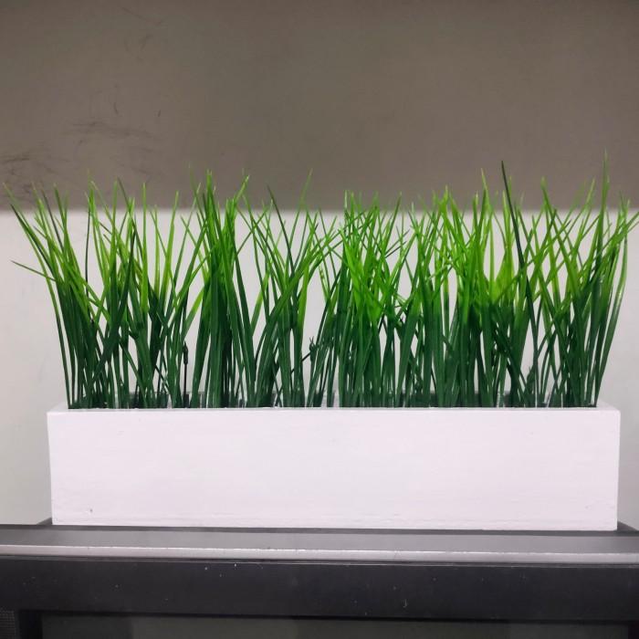 Ardefi | Rumput Plastik Pot Panjang / Dekorasi Taman Artificial / Bunga Plastik