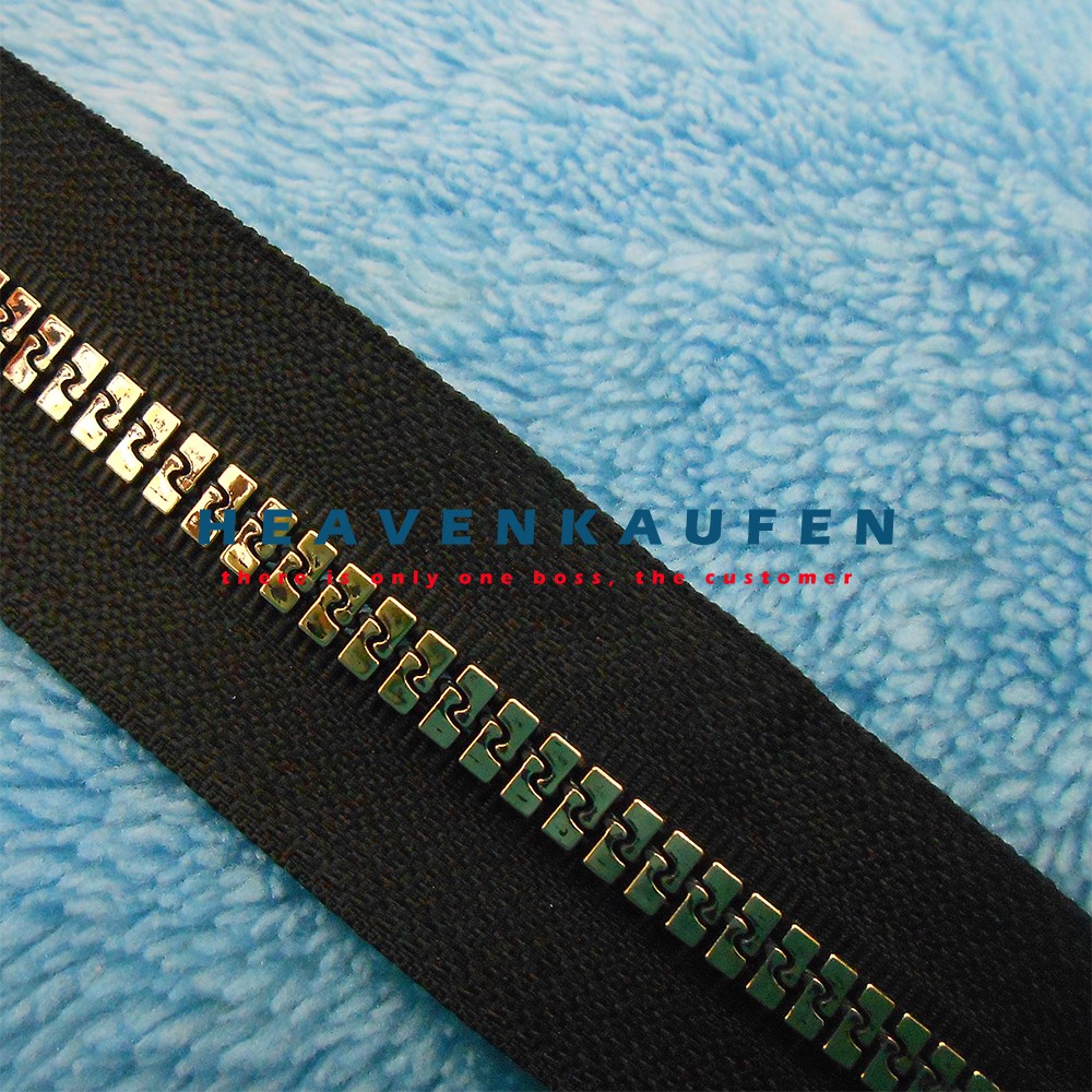 Resleting Zipper Vislon Variasi Panjang 50 cm Hitam - Gold Muda Kode B