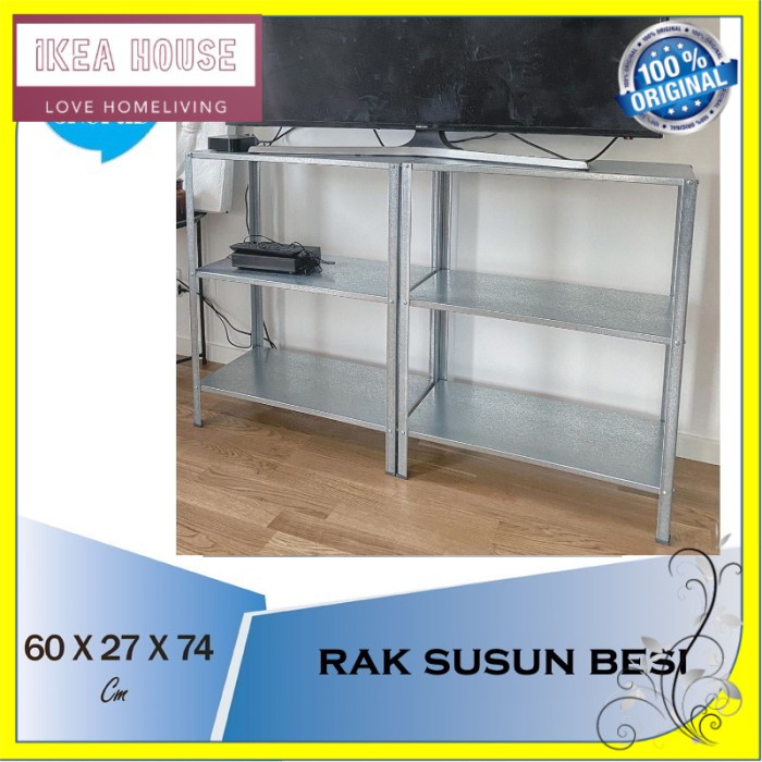 Rak Besi Baja, Rak susun, Rak Serbaguna 3 tingkat, Rak Pot Kembang Serbaguna