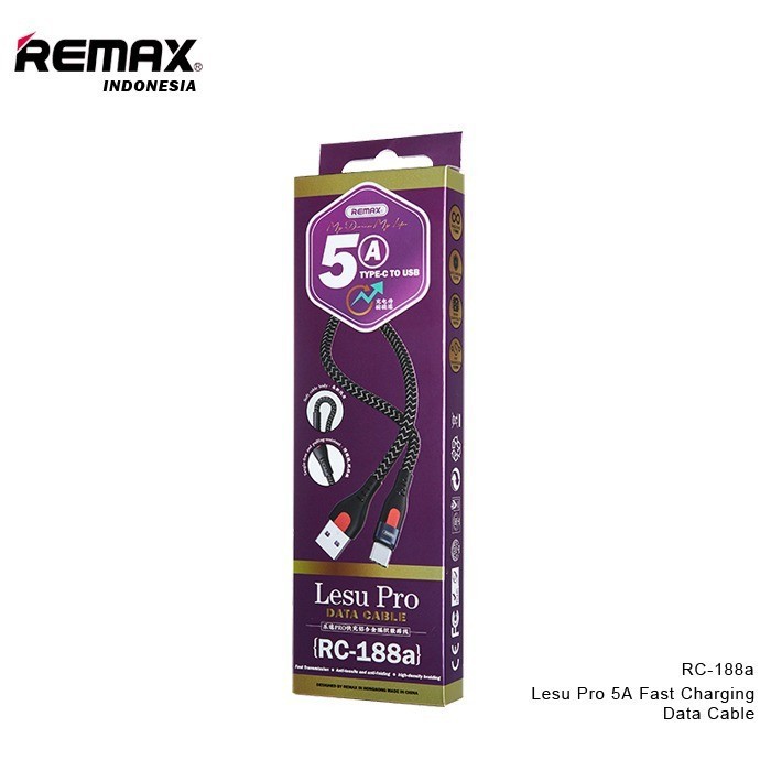 REMAX Lesu Pro 5A Aluminium Alloy Fast Charging Data Cable RC-188a&quot;kabel&quot;